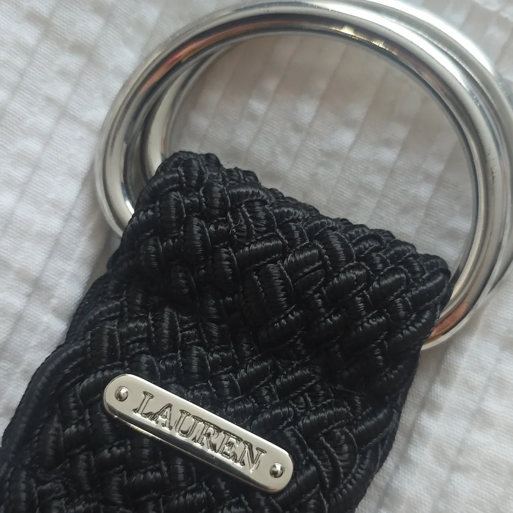 NWT Ralph Lauren Black Fabric Belt Sz Medium